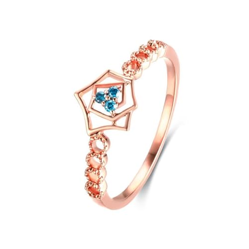 KnSam Rosegold 18K Au750 Ring, Blumen Verlobungsring mit Saphir Blau in Ovalschliff, 750 Gold Partnerringe Freundschaftsringe Echt Schmuck von KnSam