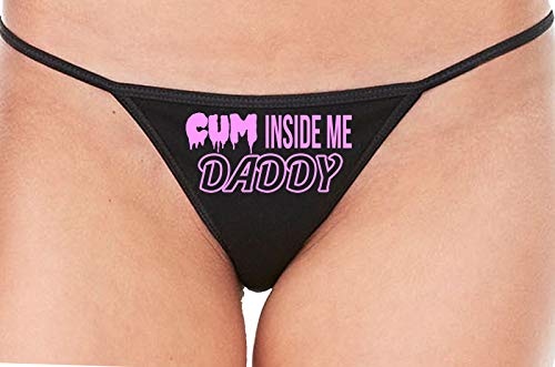 Knaughty Knickers Cum Inside Me Daddy Creampie Cumplay String Tanga, Schwarz - Schwarz - X-Groß von Knaughty Knickers