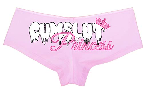 Knaughty Knickers - Cumslut Princess Farbige Boyshort Panties - Daddy's Cum Slut Boy Kurze Unterwäsche - Pink - Large von Knaughty Knickers