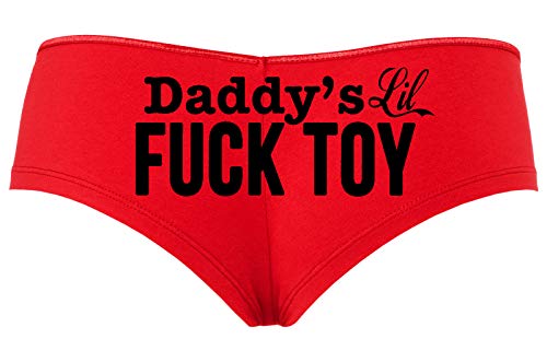 Knaughty Knickers Daddys Little Lil Fuck Toy Fucktoy DDLG BDSM Owned Boyshort, schwarz, Medium von Knaughty Knickers