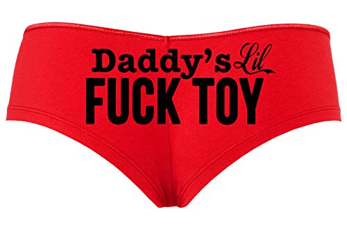 Knaughty Knickers Daddys Little Lil Fuck Toy Fucktoy DDLG BDSM Owned Boyshort Red/Black, Schwarz, XL von Knaughty Knickers