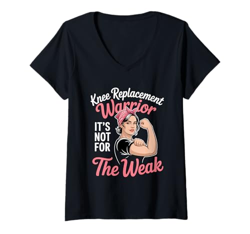 Damen Knieprothese Warrior ist Nichts für schwache, Starke Frauen T-Shirt mit V-Ausschnitt von Knee Replacement Knee Surgery Recovery