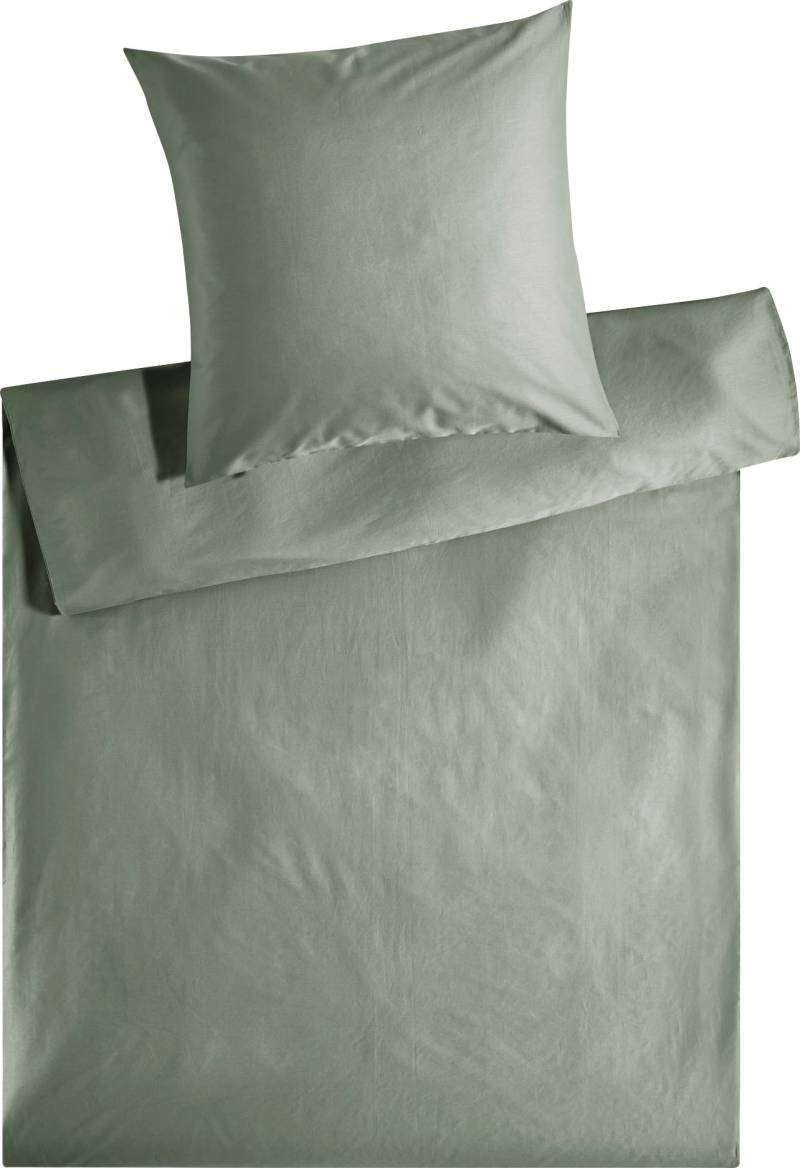 Kneer Bettwäsche "Edel-Satin Uni in 135x200, 155x220 oder 200x200 cm", (2 tlg.), Bettwäsche aus Baumwolle in Satin-Qualität, unifarbene Bettwäsche von Kneer