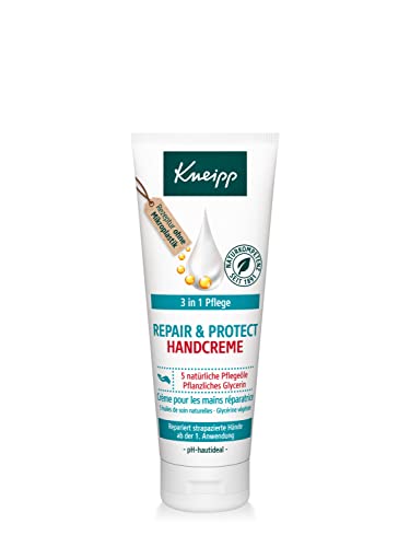 Kneipp 3 in 1 Pflege Repair & Protect Handcreme - mit 5 natürlichen Pflegeölen & pflanzlichem Glycerin - Repariert, schützt & pflegt beanspruchte Hände - pH-hautideal - 75ml von Kneipp