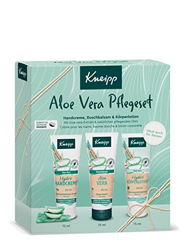 Kneipp Aloe Vera Pflegeset - Geschenkpackung mit drei Produkten in Reisegröße: Duschbalsam, Hydro Handcreme & Körperlotion, 3 x 75ml von Kneipp