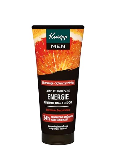 Kneipp MEN 2 in 1 Dusche Männersache 2.0 - Für Haut & Haar - Mit natürlichem ätherischem Blutorangenöl und dem Extrakt aus schwarzem Pfeffer - 200 ml von Kneipp