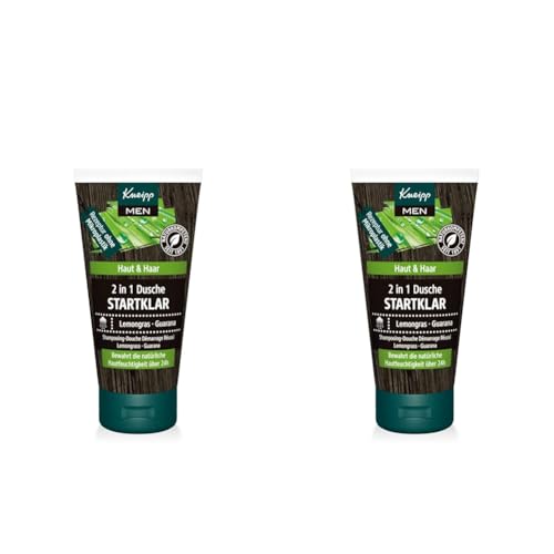 Kneipp MEN 2 in 1 Männerdusche Startklar Reisegröße - belebendes Duschgel für Haut & Haar - zitrisch-vitalisierender Duft - vegan - ohne Mikroplastik - 50ml (Packung mit 2) von Kneipp