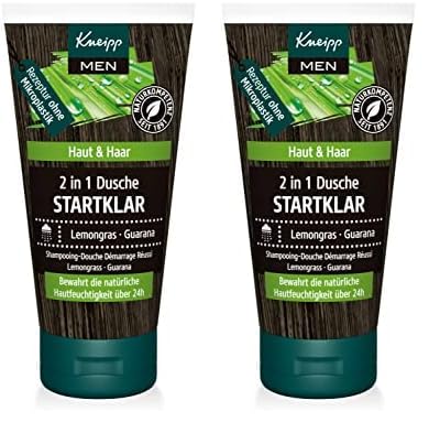 Kneipp MEN 2 in 1 Männerdusche Startklar Reisegröße - belebendes Duschgel für Haut & Haar - zitrisch-vitalisierender Duft - vegan - ohne Mikroplastik - 50ml (Packung mit 2) von Kneipp
