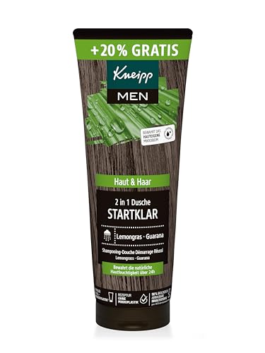 Kneipp MEN 2 in 1 Männerdusche Startklar -Sondergröße- belebendes Duschgel für Haut & Haar - zitrisch-vitalisierender Duft - vegan - ohne Mikroplastik - 240ml von Kneipp