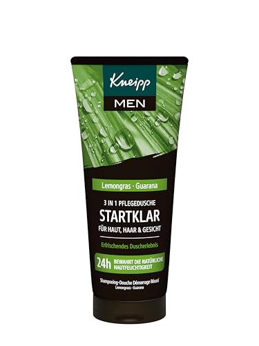 Kneipp MEN 3 in 1 Pflegedusche Startklar – Duschgel für Männer - Für Haut, Haar & Gesicht - Mit ätherischen Ölen und Extrakten aus Lemongras & Guarana - 200 ml von Kneipp