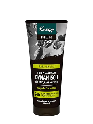 Kneipp MEN 3 in 1 Pflegedusche Dynamisch - Mit Extrakten aus Tonkabohne und Bio Chia - Duschgel für Haut, Haar & Gesicht - Verbessert das Hautgefühl - 200ml von Kneipp