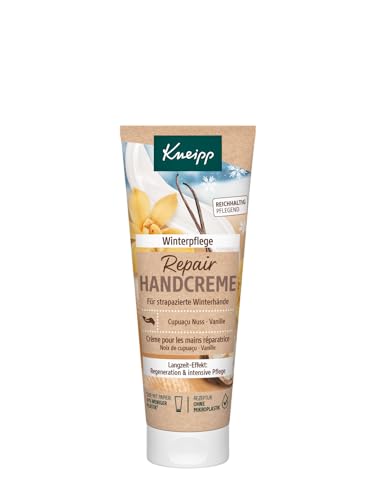 Kneipp Repair Handcreme Winterpflege, Regeneriert und schützt trockene und strapazierte Hände, reichhaltige Pflege mit Safran- und Maronenextrakt sowie natürlich pflegender Sheabutter, 75ml von Kneipp