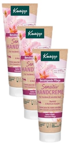 Kneipp Sensitiv Handcreme Mandelblüten Hautzart - Mandelöl, 75ml (3er Pack) von Kneipp