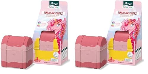 Kneipp naturkind Badeüberraschung Einnhornschatz - Sprudelnde Badekugel für Kinder mit Überraschung - Badespass Einhorn Badeüberraschung Schatzkiste mit Knetseife zum Spielen und Reinigen - 1 Stück von Kneipp
