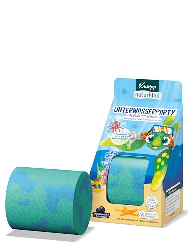 Kneipp naturkind Badeüberraschung Unterwasserparty - Sprudelnde Badeüberraschung mit Sammelfigur für Kinder Spielzeug für die Badewanne - Badespass Badekugel mit Johannisbeerduft - 1 Stück von Kneipp