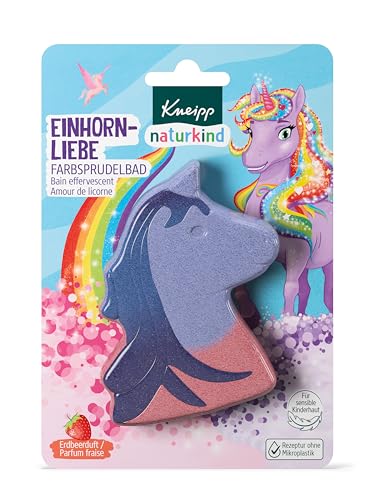 Kneipp naturkind Einhornliebe Farbsprudelbad - mit viel Liebe speziell für Kinder entwickelt - bewahrt die zarte Kinderhaut vor dem Austrocknen - mit Erdbeerduft - 1 Stück von Kneipp