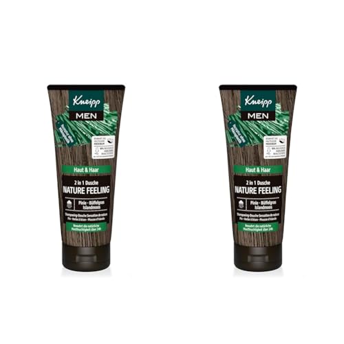 MEN 2 in 1 Dusche Nature Feeling, Pinie, Büffelgras und Islandmoos, pflegendes Duschgel (Packung mit 2) von Kneipp