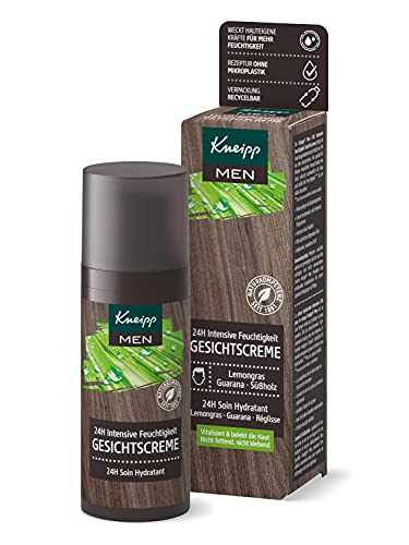 Kneipp MEN 24h Intensive Feuchtigkeit Gesichtscreme, Lemongras, Guarana und Süßholz, 1 x 50ml von Kneipp