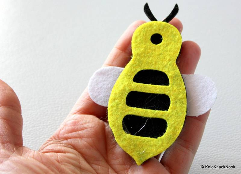 Bumble Bee Filz Applikation Patch, Gelbe, Weiße Und Schwarze Biene von KnicKnackNook