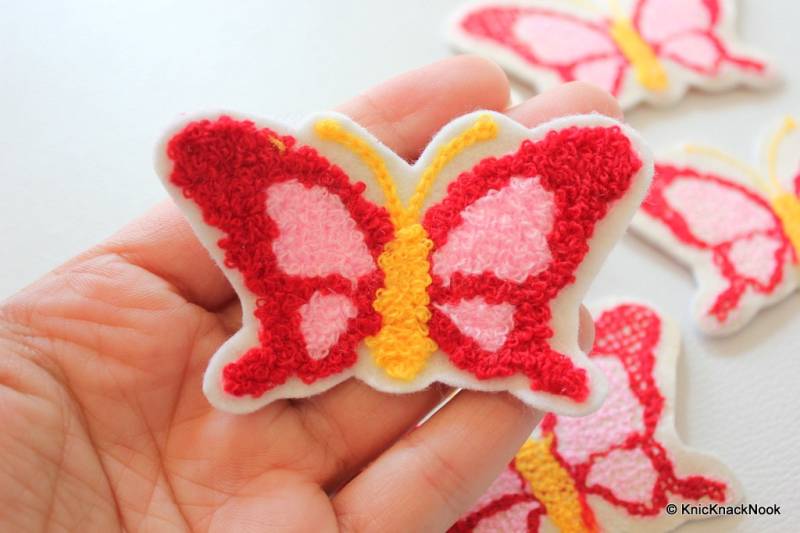 Roter Schmetterling Applikation Patches X 3, Kinder von KnicKnackNook