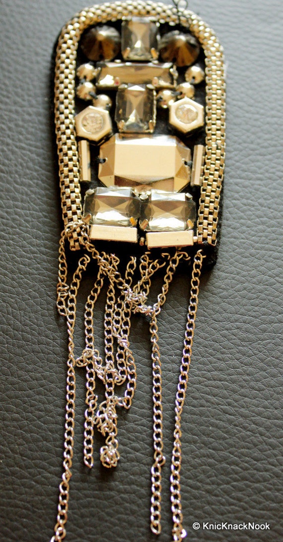 Schwarz Filz Kristall Verschönerung Silber Kette Baumelt von KnicKnackNook