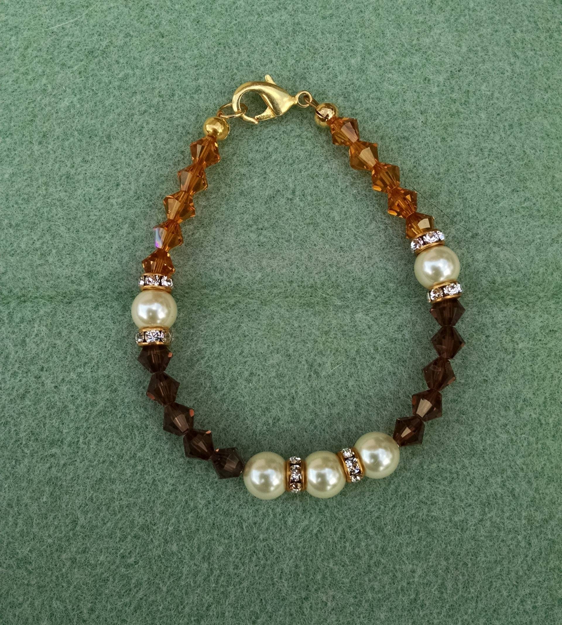 Handgemachte Swarovski Kristall Und Perle Armband Handgemachte Swarovski Kristall Und Perle Armband von KnickKnackJewelCo