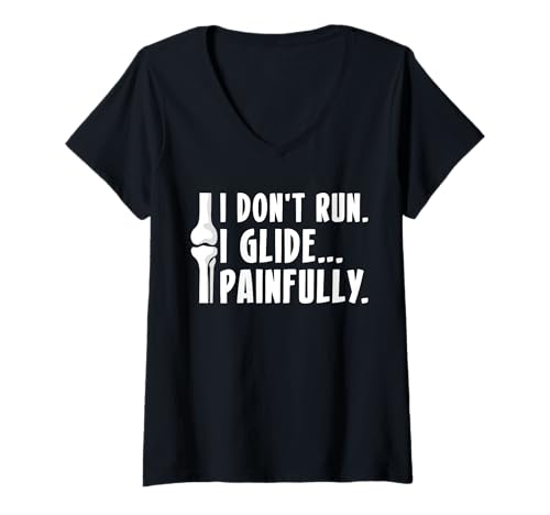 Damen I Dont Run I Glide Knee Replacement Surgery T-Shirt mit V-Ausschnitt Damen I Dont Run I Glide Knee Replacement Surgery T-Shirt mit V-Ausschnitt von Knie Operation Designs Kniegelenkersatz