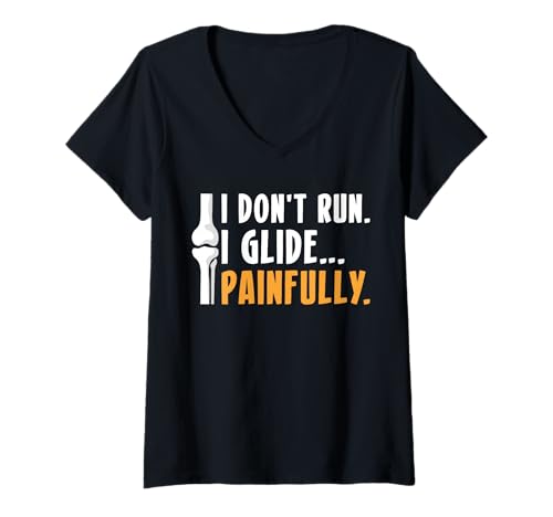 Damen I Dont Run I Glide Knee Replacement Surgery T-Shirt mit V-Ausschnitt Damen I Dont Run I Glide Knee Replacement Surgery T-Shirt mit V-Ausschnitt von Knie Operation Designs Kniegelenkersatz