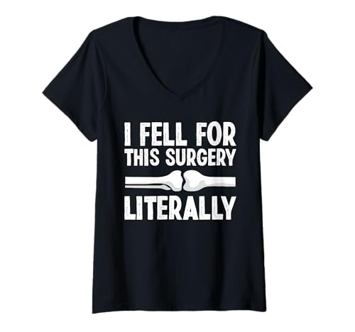 Damen I Fell for This Surgery Knee Replacement Surgery T-Shirt mit V-Ausschnitt Damen I Fell for This Surgery Knee Replacement Surgery T-Shirt mit V-Ausschnitt von Knie Operation Designs Kniegelenkersatz