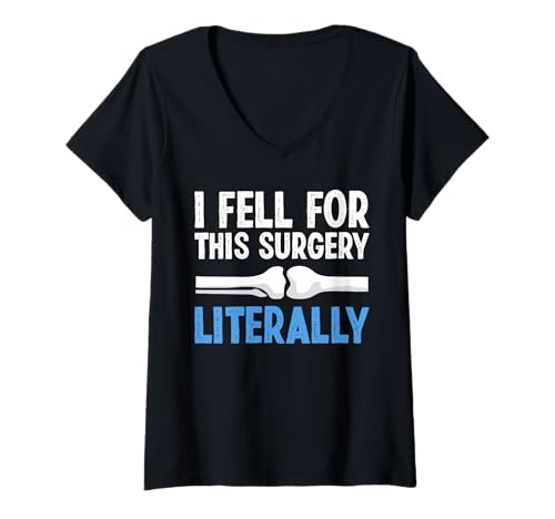 Damen I Fell for This Surgery Knee Replacement Surgery T-Shirt mit V-Ausschnitt Damen I Fell for This Surgery Knee Replacement Surgery T-Shirt mit V-Ausschnitt von Knie Operation Designs Kniegelenkersatz