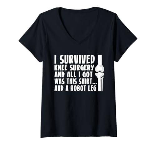 Damen I Survivied Knee Replacement Surgery T-Shirt mit V-Ausschnitt Damen I Survivied Knee Replacement Surgery T-Shirt mit V-Ausschnitt von Knie Operation Designs Kniegelenkersatz