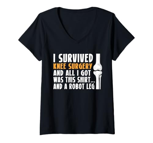 Damen I Survivied Knee Replacement Surgery T-Shirt mit V-Ausschnitt Damen I Survivied Knee Replacement Surgery T-Shirt mit V-Ausschnitt von Knie Operation Designs Kniegelenkersatz