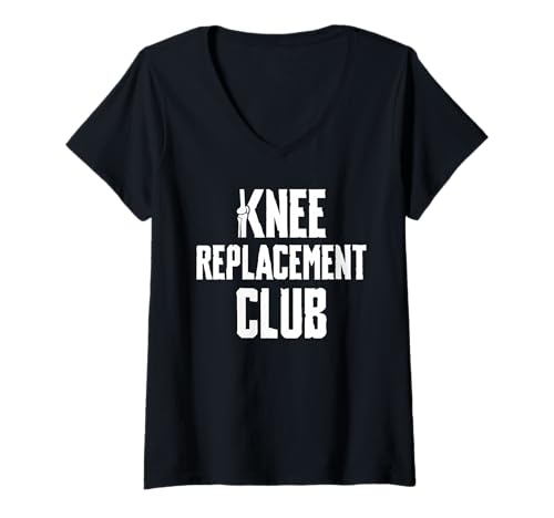 Damen Knee Replacement Club Surgery T-Shirt mit V-Ausschnitt Damen Knee Replacement Club Surgery T-Shirt mit V-Ausschnitt von Knie Operation Designs Kniegelenkersatz