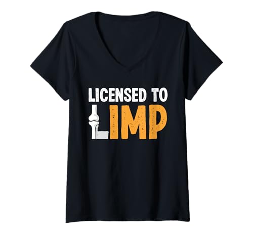 Damen Licensed to Limp Knee Replacement Surgery T-Shirt mit V-Ausschnitt Damen Licensed to Limp Knee Replacement Surgery T-Shirt mit V-Ausschnitt von Knie Operation Designs Kniegelenkersatz