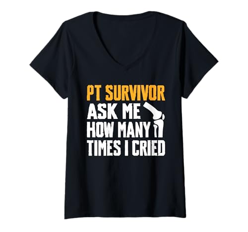 Damen PT Survivor Knee Replacement Surgery T-Shirt mit V-Ausschnitt Damen PT Survivor Knee Replacement Surgery T-Shirt mit V-Ausschnitt von Knie Operation Designs Kniegelenkersatz