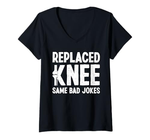 Damen Replaced Knee Same Bad Jokes Knee Replacement Surgery T-Shirt mit V-Ausschnitt Damen Replaced Knee Same Bad Jokes Knee Replacement Surgery T-Shirt mit V-Ausschnitt von Knie Operation Designs Kniegelenkersatz