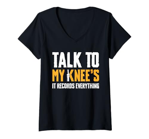 Damen Talk to My Knees Knee Replacement Surgery T-Shirt mit V-Ausschnitt Damen Talk to My Knees Knee Replacement Surgery T-Shirt mit V-Ausschnitt von Knie Operation Designs Kniegelenkersatz