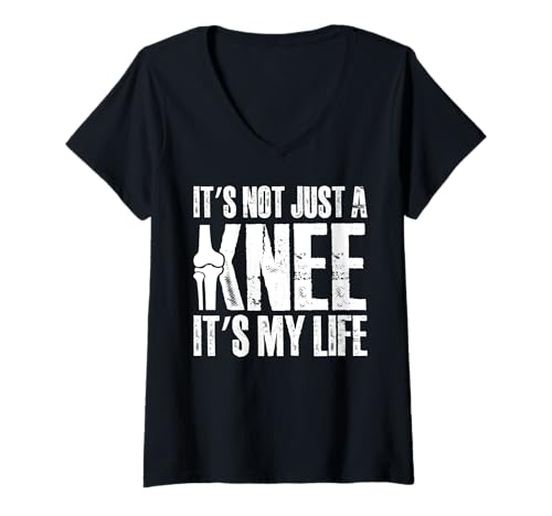 Damen Its Not Just A Knee Its My Life Knee Replacement Surgery T-Shirt mit V-Ausschnitt von Knie Operation Kniegelenkersatz Design