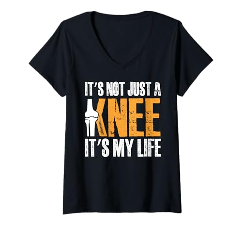 Damen Its Not Just A Knee Its My Life Knee Replacement Surgery T-Shirt mit V-Ausschnitt von Knie Operation Kniegelenkersatz Design