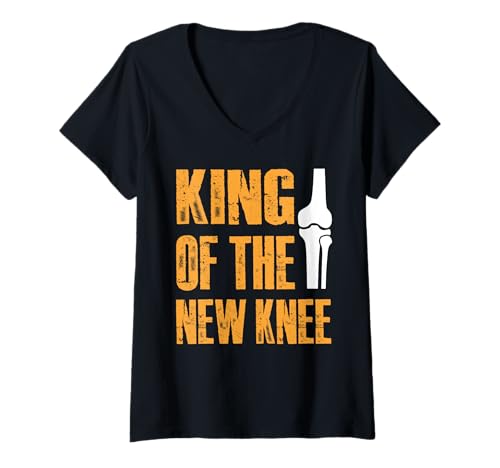 Damen King of The New Knee Replacement Surgery T-Shirt mit V-Ausschnitt von Knie Operation Kniegelenkersatz Design