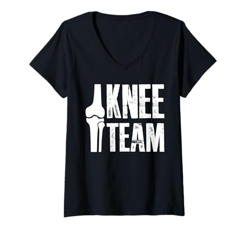 Damen Knee Team Replacement Surgery T-Shirt mit V-Ausschnitt von Knie Operation Kniegelenkersatz Design