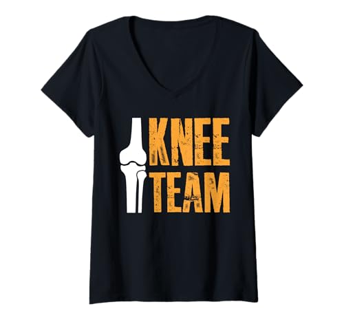 Damen Knee Team Replacement Surgery T-Shirt mit V-Ausschnitt von Knie Operation Kniegelenkersatz Design