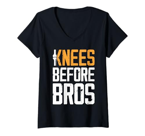 Damen Knees Before Bros Knee Replacement Surgery T-Shirt mit V-Ausschnitt von Knie Operation Kniegelenkersatz Design
