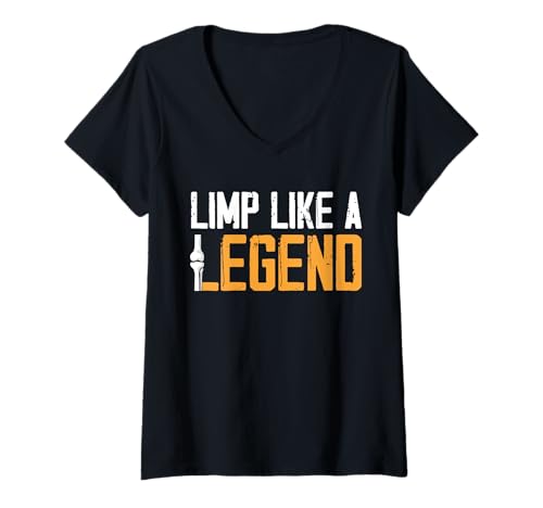 Damen Limp Like A Legend Knee Replacement Surgery T-Shirt mit V-Ausschnitt von Knie Operation Kniegelenkersatz Design