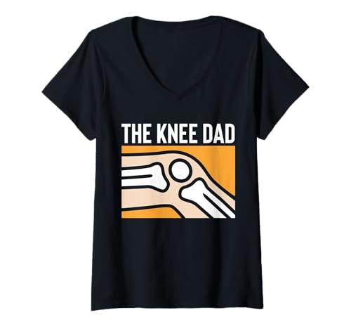 Damen The Knee Dad Fathers Day Replacement Surgery T-Shirt mit V-Ausschnitt von Knie Operation Kniegelenkersatz Design