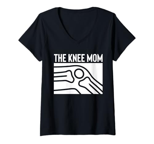 Damen The Knee Mom Mothers Day Replacement Surgery T-Shirt mit V-Ausschnitt von Knie Operation Kniegelenkersatz Design