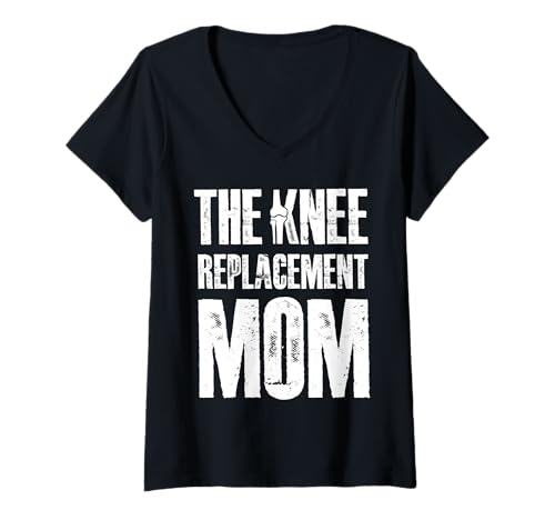 Damen The Knee Replacement Mom Mothers Day Surgery T-Shirt mit V-Ausschnitt von Knie Operation Kniegelenkersatz Design