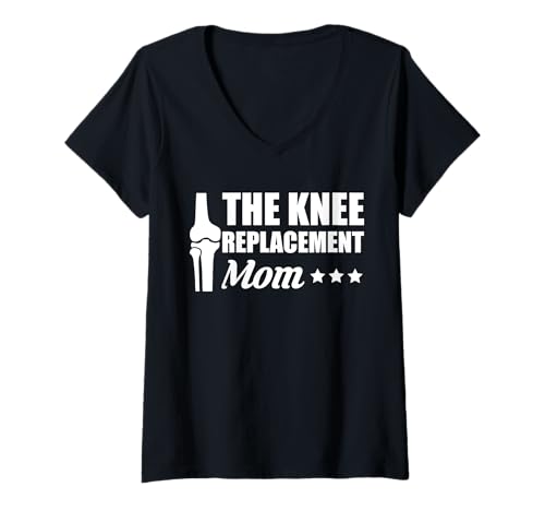 Damen The Knee Replacement Mom Mothers Day Surgery T-Shirt mit V-Ausschnitt von Knie Operation Kniegelenkersatz Design