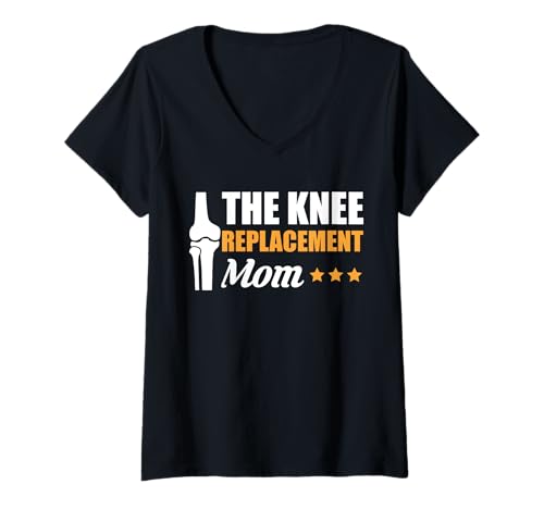 Damen The Knee Replacement Mom Mothers Day Surgery T-Shirt mit V-Ausschnitt von Knie Operation Kniegelenkersatz Design