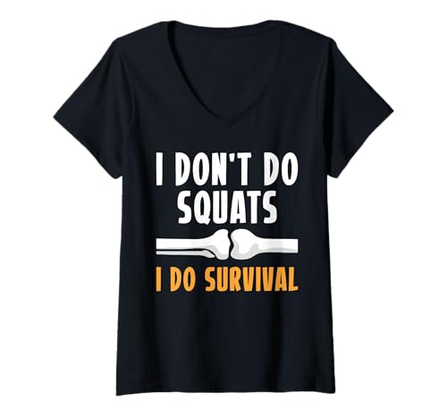 Damen I Dont Do Squats I Do Survival Knee Replacement Surgery T-Shirt mit V-Ausschnitt von Knie Operation Kniegelenkersatz Designs